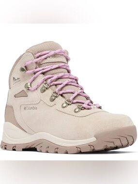 Columbia Women's Light Pink Lace-Up Suede Hiking Boot